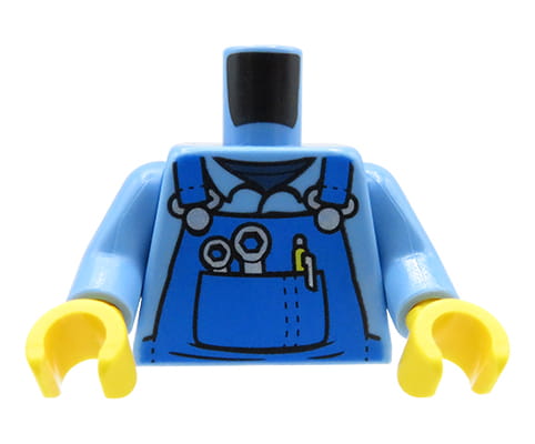LEGO Minifigure Torso Mechanic Blue Shirt And Overalls Extra LEGO Minifigure Torso Mechanic Blue Shirt And Overalls Extra