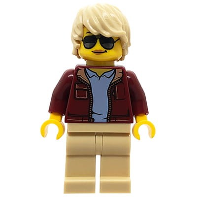 LEGO City Minifigure - Woman / Mom with short tan hair and sunglasses
