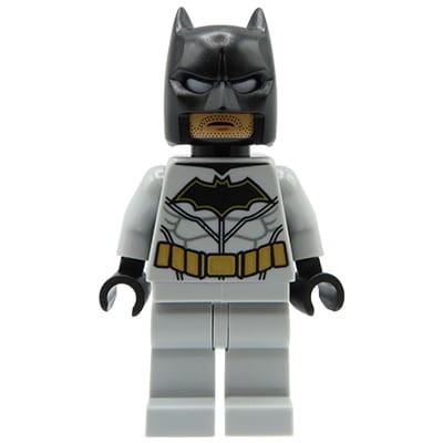 LEGO DC Super Heroes Minifigure - Batman - light bluish gray uniform, black mask, no cape