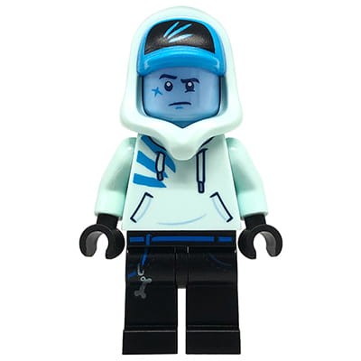 LEGO Hidden Side Minifigure - teenager / boy Jack Davids - light aqua hoodie, blue cap, bright light blue head