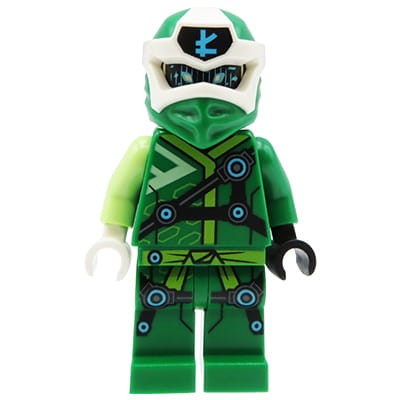 LEGO Ninjago Legacy Minifig - ninja Lloyd / Digi Lloyd - green robe and mask