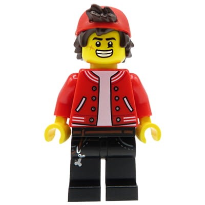 LEGO Hidden Side Minifig - teenager / boy Jack Davids - backwards red cap, red jacket, black legs