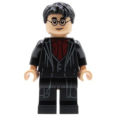 LEGO Harry Potter Minifigure - black long robe, dark red shirt and tie