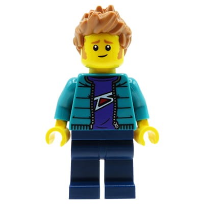 Accéder au produit Figurine LEGO City - Homme en veste matelassée turquoise