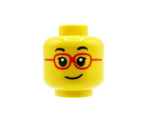 Accéder au produit Tête de figurine LEGO - sourire, lunettes rouges