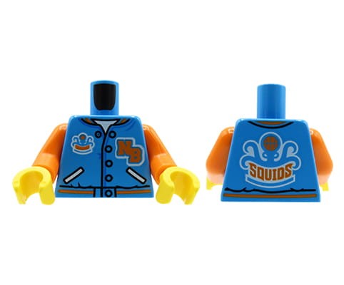 Accéder au produit Torse de figurine LEGO - veste de sport bleue et orange