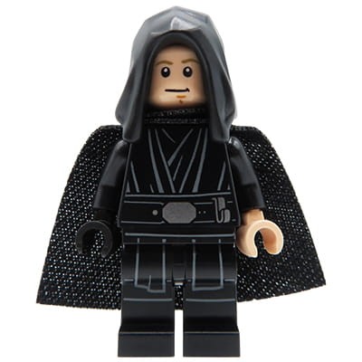 LEGO Star Wars Minifig - Luke Skywalker / Jedi Master - black cape and hood