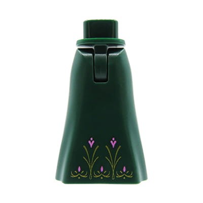 LEGO Friends minifig legs - dark green, long skirt