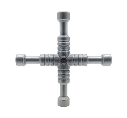 LEGO 4-way lug wrench - flat silver
