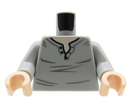 LEGO minifig torso - gray henley shirt / longsleeve