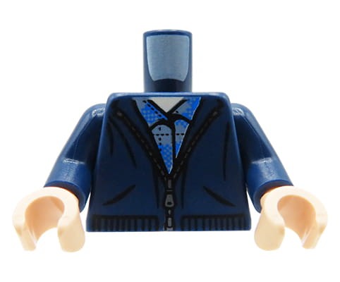 Go to product LEGO minifigure torso - dark blue hoodie with zipper, shirt