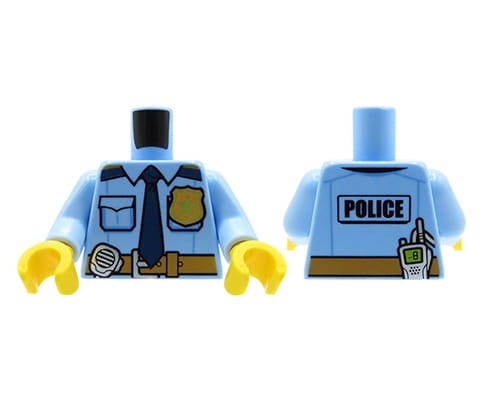 Go to product LEGO minifigure torso - police officer / police shirt with tie