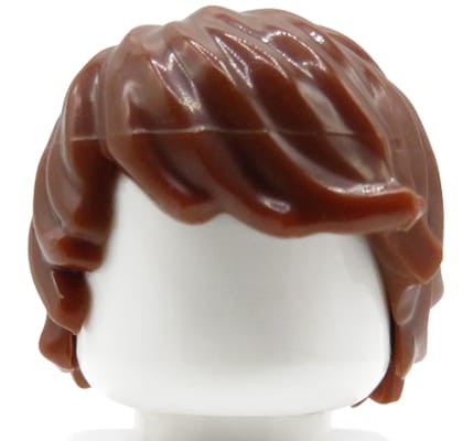 LEGO minifig hair - reddish brown, tousled, side part