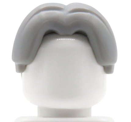 LEGO minifig hair - man, light bluish gray, bowl cut, parted in center