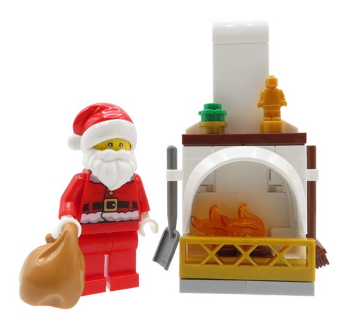 Accéder au produit Cheminée + Figurine du Père Noël - kit personnalisé en briques LEGO