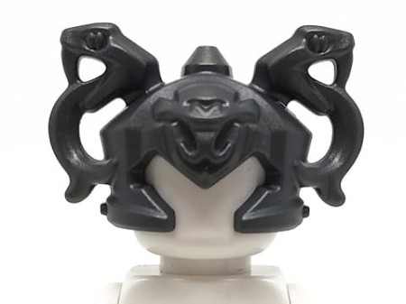 LEGO Ninjago helmet with snakes - pearl dark gray