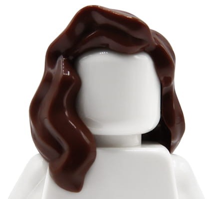 LEGO włosy minifigurki - kobieta, ciemne brązowe, długie, falowane
