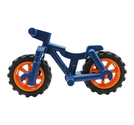 LEGO mountain bike / bicycle - dark blue with orange wheels