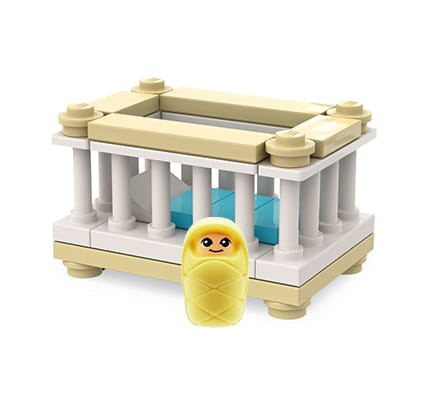 Furniture: Baby bed + infant - model made of LEGO parts