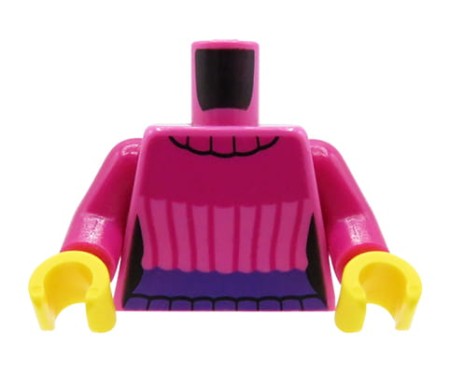 LEGO minifigure torso - female, pink sweater