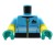 LEGO tors ludzika - niebieska sportowa koszulka na zamek, krótki rękaw, rękawiczki