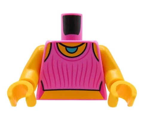 Go to product LEGO minifigure torso - female, pink shirt, tanned body