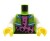 LEGO minifigure torso - female, short green jacket, pink shirt with stars