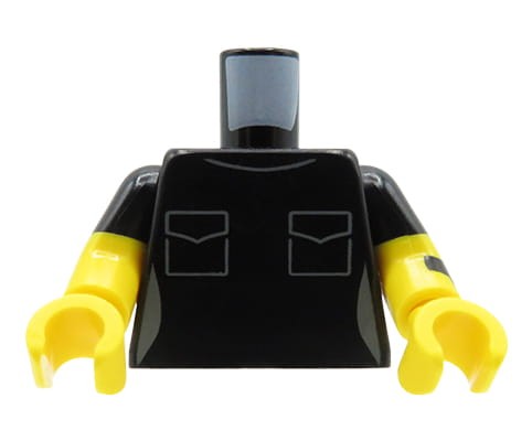 Go to product LEGO minifigure torso - black t-shirt, wrist watch