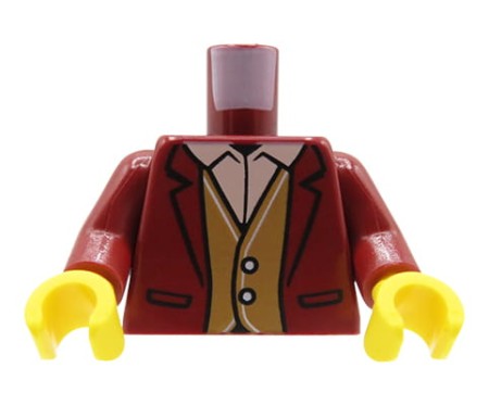 LEGO minifigure torso - suit jacket, vest, shirt with collar