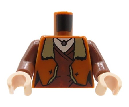 LEGO minifigure torso - female, jacket with fur