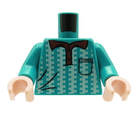 Accéder au produit Torse de figurine LEGO - polo turquoise avec col et poche