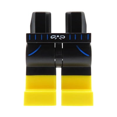 LEGO minifigure legs - black shorts with pockets