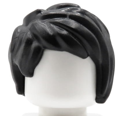 Accéder au produit Cheveux de figurine LEGO - femme, noirs, courts avec raie sur le côté