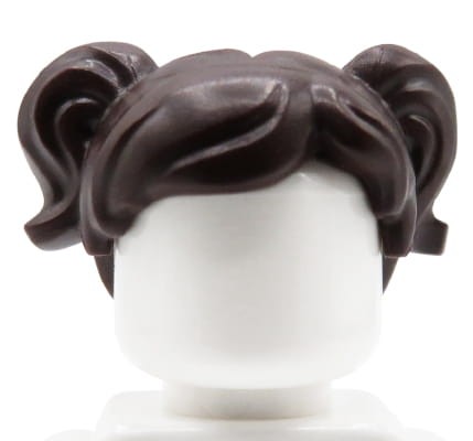 Accéder au produit Cheveux de figurine LEGO - femme, brun foncé, deux couettes