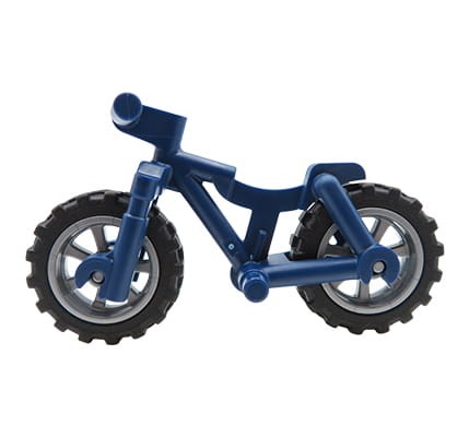 Zum Produkt LEGO Mountainbike / Fahrrad - dunkelblau mit silbernen Rädern