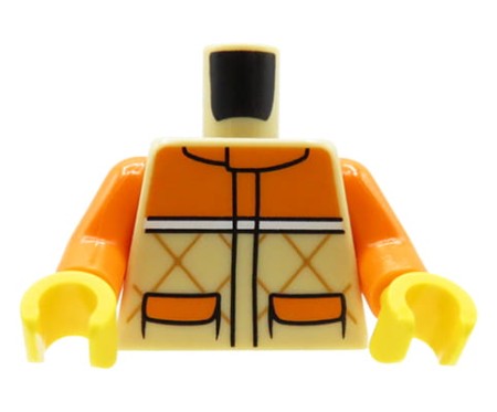 LEGO tors figurki - pikowana kurtka beżowo-pomarańczowa