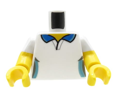 Go to product LEGO minifigure torso - white t-shirt with collar