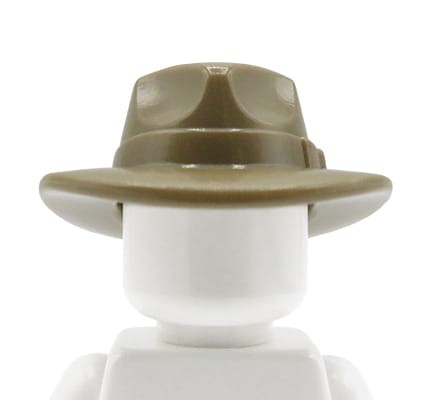LEGO fedora hat, wide brim - dark beige / dark tan