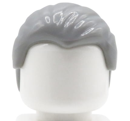 LEGO minifig hair - man / grandfather, light bluish gray, short.