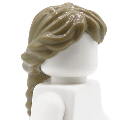 Accéder au produit Cheveux de figurine LEGO - femme, blond foncé, queue de cheval tressée française