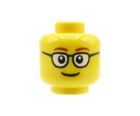 LEGO minifigure head - man, glasses, smile