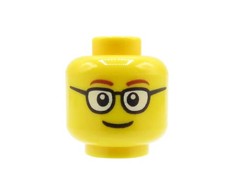 Accéder au produit Tête de figurine LEGO - homme, lunettes, sourire