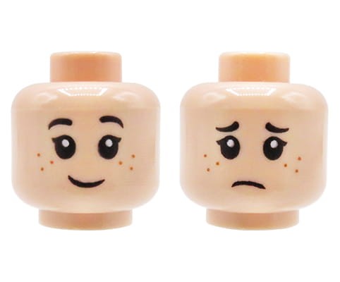 Accéder au produit Tête de figurine LEGO - enfant, nougat clair, sourire / triste