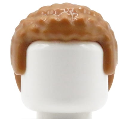 Accéder au produit Cheveux de figurine LEGO - homme, châtain clair, bouclés