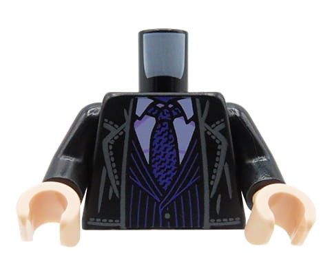 Go to product LEGO minifigure torso - black suit jacket, shirt, tie