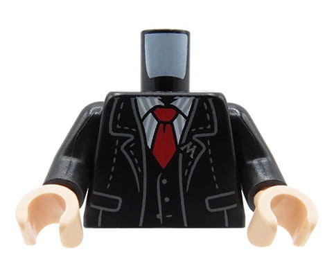 Go to product LEGO minifigure torso - black suit jacket, shirt, tie