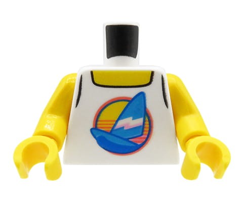 Go to product LEGO minifigure torso - white top with sailboat