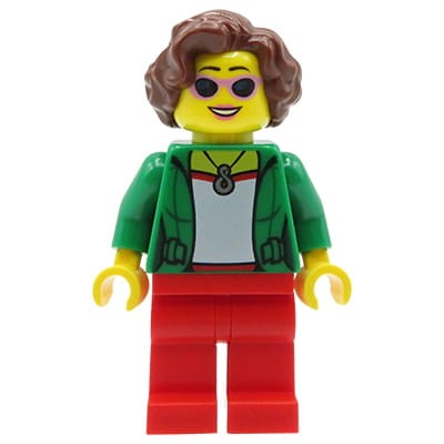 LEGO City - ludzik Kobieta / Mama, brązowe włosy, okulary przeciwsłoneczne