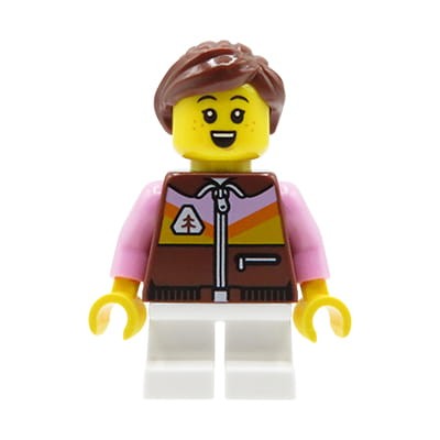 LEGO City Minifigure - Little Girl / Child, brown hair, freckles