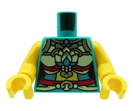 LEGO minifigure torso - turquoise ornate female top
